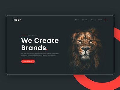 Design Studio Concept brand design brand identity branding branding design clean ui creative design dark ui design design agency homepage design interface landing design landing page layout typography ui ui design ux vector web