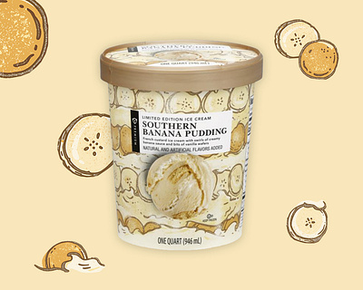 Publix banana pudding ice cream banana pudding food illustration illustration packaging