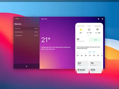 WeatherKit for macOS Big Sur app apple big sur cards clean gradient icon ios14 mac ui ux weather