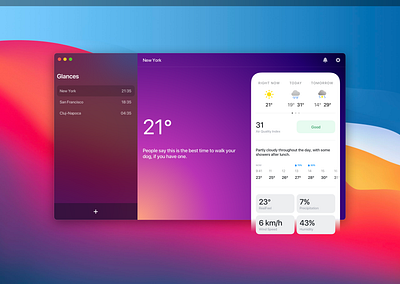 WeatherKit for macOS Big Sur app apple big sur cards clean gradient icon ios14 mac ui ux weather