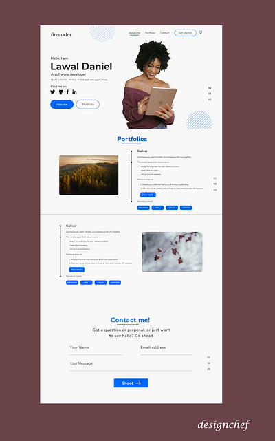 Developer Portfolio design portfolio portfolio website typography ui web design