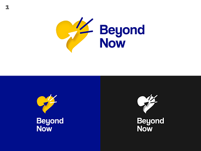 BeyondNow - Psychology / Therapy Brand blue branding design flat logo yellow