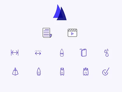 Icon Kit article branding branding identity design fuel graphic graphic design icon icon kit illustration illustrator length logo monochrome sail sailboat summer video water weight