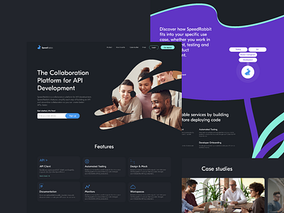 SpeedRabbit | API Development collaboration platform business clear design interface landingpage modern product startup ui ux website