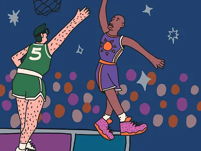 Shut Up and Jam barkley basketball character dunk editorial hoops illustration kidlit naive whimsy