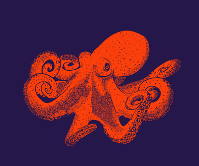 Octopus digital painting graphic design gritty illustration octopus texture