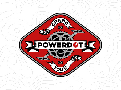 Powerdot Grand Tour badge badge hunting badge logo badgedesign bicycle bike bike tube bradford design cycle race distance race lance armstrong sprocket tour de france typedesign typography typography logo