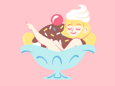 Comfort Food anime candy comfort comfort food gummy bear ice cream illustration pizza sundae