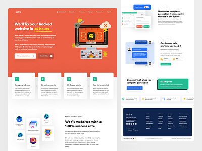 Astra Hacked Landing Page Design 3d art c4d conversion rate optimisation growth india landing design landing page landing page design marketing site marketing website saas saas design saas landing page saas website security software design visual design web design webflow website