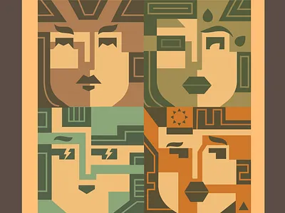 Geometric Faces colors faces geometric illustration illustrations