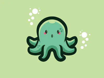 CUTE-TOPUS CUTE ANIMAL animal branding clean cute animal cute art cute illustration design illustration logo mascot octopus sea life squid vector