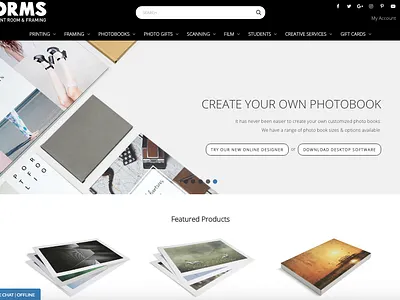 ORMS Print Room and Framing - Home Page @ui branding content marketing content strategy graphic design illustration site design ux