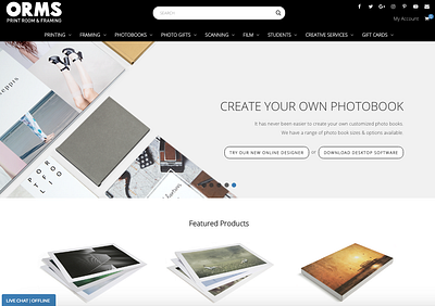 ORMS Print Room and Framing - Home Page @ui branding content marketing content strategy graphic design illustration site design ux