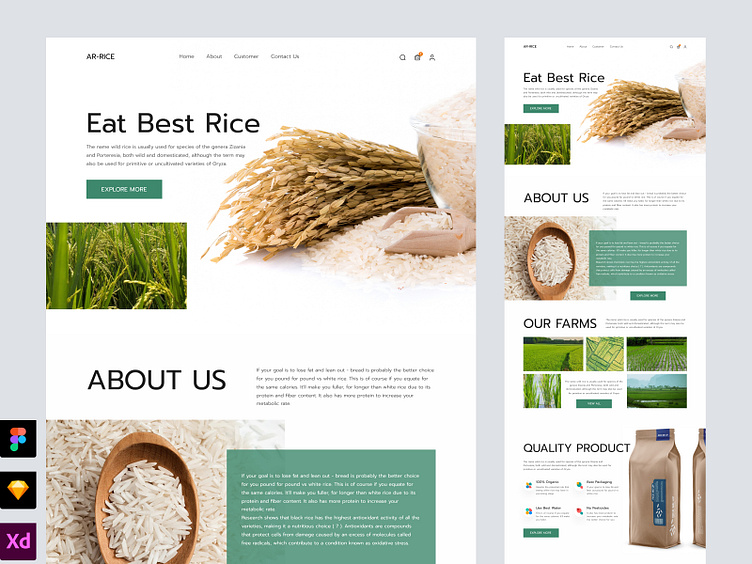 Rice Landing Page by AR Shakir on Dribbble
