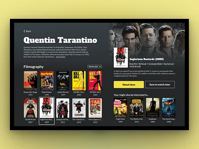 Smart TV Movie App movie app smart tv tv ui visual design