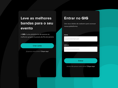 Login in App - GIG PT/BR design login login page ui uidesign user interface