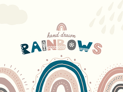 Hand Drawn Rainbows hand drawn illustration rainbows vector