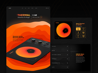 Output - Thermal (Responsive Landing Page) distortion figma iconography landing page marketing music software output responsive design ui visual design