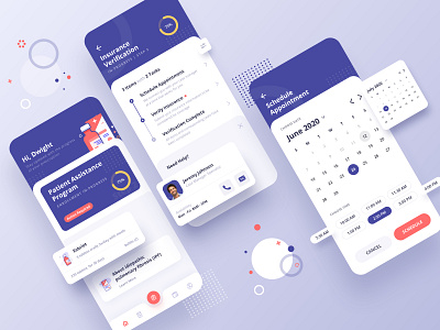 Enrollment Health App Interface Design app app design clean design dribbble health health app medical mobile mobile app mobile app design modern process profile purple schedule steps timeline ui ux