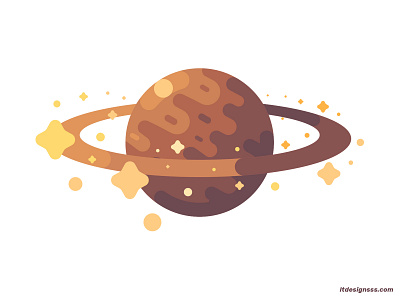 Planet (Saturn) 2d colours daily desgin daily illustration design flat flat art flat artwork flat design flat designs geometric shapes illustration planet saturn simple shapes space stars vector