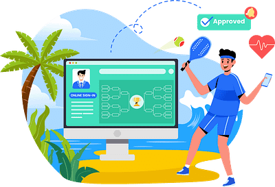 beach tennis background business character commerce concept design flat flat character design flat design flat illustration flat vector girl illustration sports sports design tennis ball vector web web design web illustrations