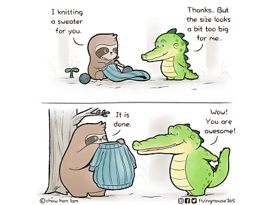 Buddy Gator - Knitting Is Caring chow hon lam comics heartwarming webcomics