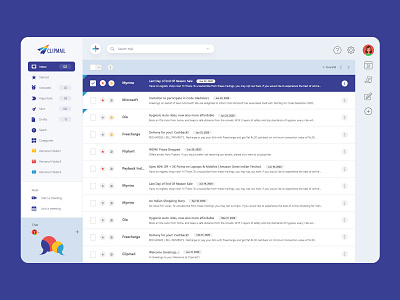 Mail Template Design clipmail design flatdesign inbox mail mailer mailtemplate minimal newtheme speedmail ui