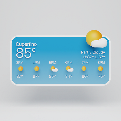 3D Apple Widget - Weather 3d apple ar blender design illustration ios isometric lighting mac render ui ux vr