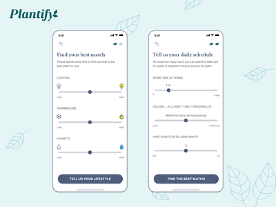 Plantify - grow plant mobile app UI adobe xd app branding clean ui form green grow icon illustration interface plant typography ui ux