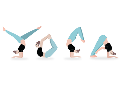 yoga activity adobexd character characterdesign design fun girl girl illustration health healthcare human illustration lifestyle typography vector