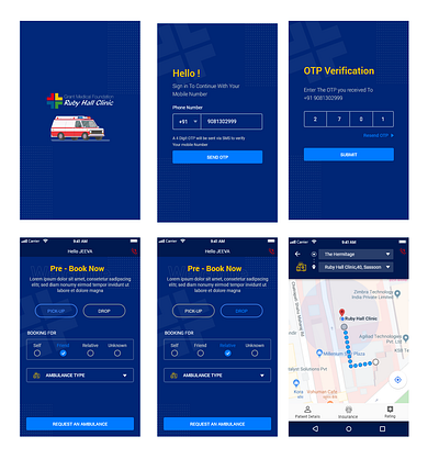 Hospital mobile app ambulance booking branding health app healthcare hospital app ux website