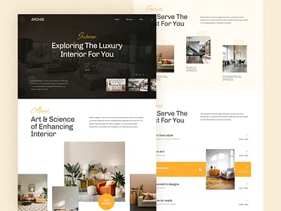 Interior Design Landing Page architect clean decoration design flat furniture home home decoration homedecor homepage interior interiordesign landingpage living room minimalist ui ux web webdesign
