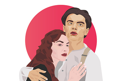 Titanic Jack & Rose Vector Portrait couple illustration illustrator jack and rose portrait titanic vector