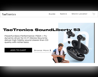 Tao Tronics Earphones landing Page eCommerce adobe xd ecommerce ecommerce design experiment freelance header ui ui ux uidesign webdesign