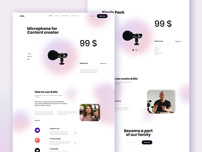 Q mic design typography ui ux web