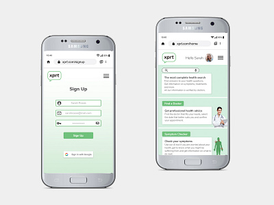 XPRT: Sign up and Home screens health health app healthcare home screen homepage homepage design logo mobile app mobile app design mobile design mobile ui product design sign up sign up screen ui design uidesign user experience user interface ux design uxdesign