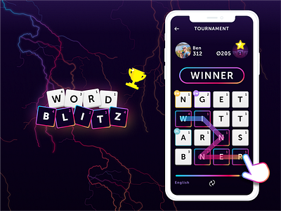 Logo and Core Game Design for Word Blitz app appdesign core design game graphicdesignui interface lotum play sketch ui uidesign userexperience userexperiencedesign userinterface ux wordgame