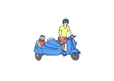 VESPA GUY art print city illustration classic cool design driving graphic artist illustration minimalistic art motor people illustration prints sketch style tel aviv transportation vespa