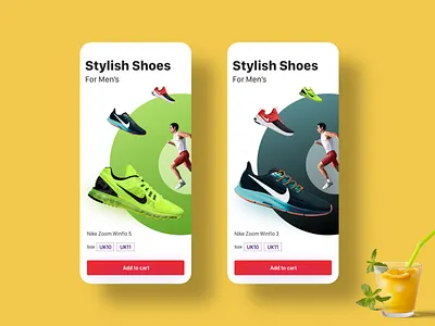 iphone 11 pro screen mobile ui running shoes shoe design