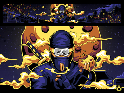 CookieNinja Youtube Banner banner commission game gaming header illustration illustrator ninja vector vectorart youtube banner youtube channel