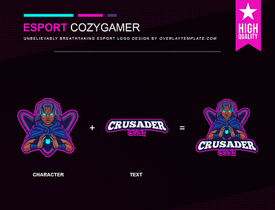 Logo CrusaderCult branding cloak crusader esport esportlogo illustration logo mysterious sinister social media