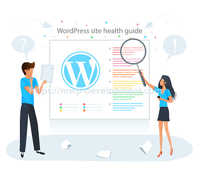 Wordpress site health guide design flat guide health illustration magicallandart seo site vector wordpress