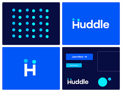 Huddle - Branding brand design branding chat app connection growth huddle mentor mockups modern logo network search social app style guide technology typography ui user visual identity web design wordmark