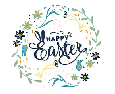 happy easter design easter illustration typogaphy vector