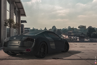 Audi r8 3d modeling photoshop rendering texturing