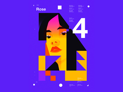 Her name is Rose abstract bold composition design form girl illustration girl portrait grid illustration laconic layout lines minimal pattern portrait portrait illustration poster shapes woman woman portrait