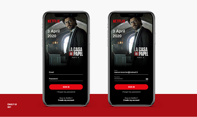 DailyUI 001 Sign in application daily ui dailyui 001 form netflix sign sign in