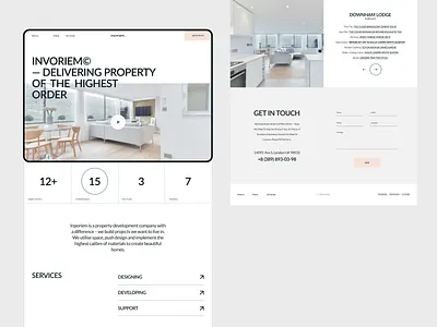 Invoriem architecture concept design minimal mobile modern typography ui web