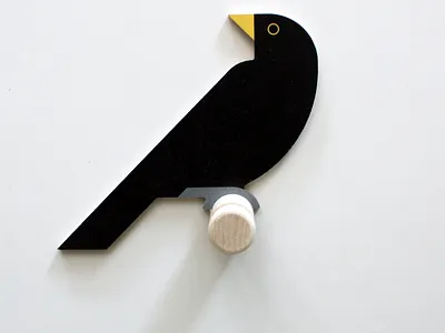 Wooden Blackbird wall hook bird birds cnc geometric geometrical merel minimal minimalist vogel wall art walldecor wood wooden