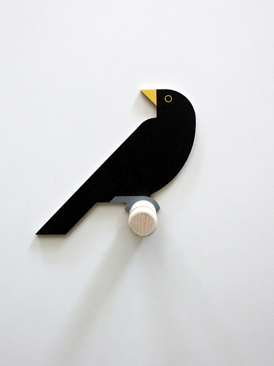 Wooden Blackbird wall hook bird birds cnc geometric geometrical merel minimal minimalist vogel wall art walldecor wood wooden